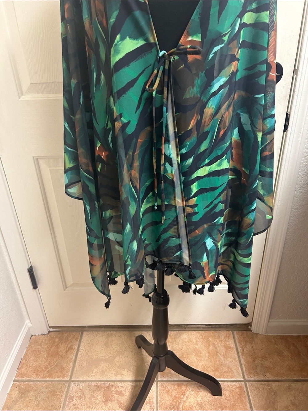 Belle Beach By Kim Gravel Tropi-Cool Key West Cover-Up, Green, Good, Black, M/L View 4